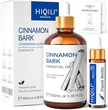 Hiqili Cinnamon Essential Oil, Pure Natural Therapeutic Grade Cinnamon Oil For Diffuser Spray Massage- 100ml