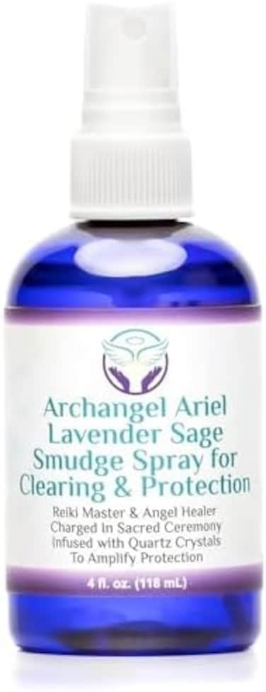 Heal The Masses Lavender Sage Smudge Spray: Archangel Ariel Lavender And Sage Smudge Spray For Healing, Protection, And Purpose - Smokeless Smudging Mist With Essential Oil For Aromatherapy - 4Oz