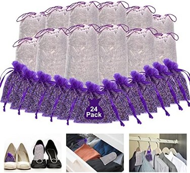 24 Pack Moth Repellent For Closet Lavender Sachet Bags, Cedar Blocks For Clothes Storage, Cedar Lavender Bags Sachets For Drawers And Closets, Protect Clothing Drawer Freshener