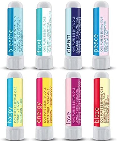 Moxē Nasal Inhaler Bundle, 8 Essential Oil Blends, Aromatherapy Sticks, Warming &amp; Cooling Fragrances, 100% Pure &amp; Undiluted Oil, Natural Ingredients, Made In USA&hellip;