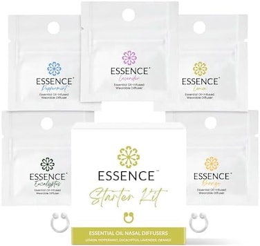 Essence Nasal Diffuser, Essential Oil Ring, Silicone Nose Inhaler Bundle Pack (Starter Kit)