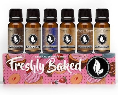 Eternal Essence Oils Freshly Baked - Gift Set Of 6 Premium Fragrance - Blueberry Pancakes, Caramel Nut.