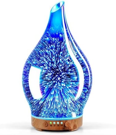 Porseme Essential Oil Diffuser 3D Glass Aromatherapy Ultrasonic Humidifier - 7 Color Changing Leds, Waterless Auto-Off,Timer Setting, Bpa Free For Home Hotel Yoga Leisure Spa Gift 100ml