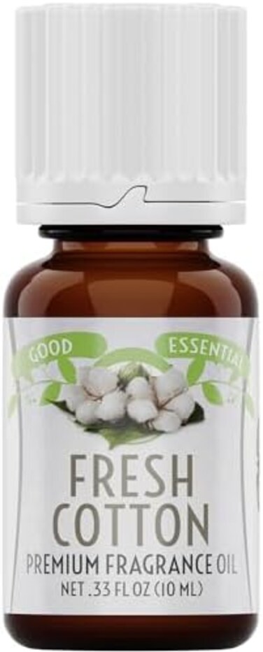 أساسي جيد - زيت عطري قطني طازج للغسيل، وكرات التجفيف، وصناعة الصابون، وصناعة الشموع، واللوشن، وموزع الروائح - 0.33 أونصة سائلة