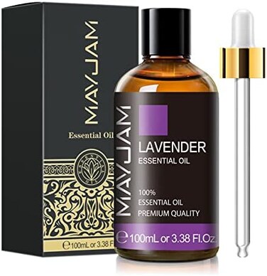 زيت اللافندر العطري من مايجام 100 مل، زيوت عطرية نقية للناشرين والتدليك وزيت اللافندر لصنع شموع الصابون، زجاجة ضخمة بحجم 3.38 أونصة سائلة