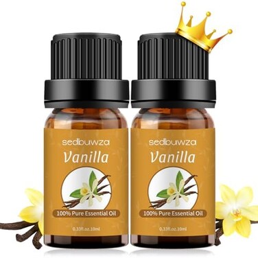 مجموعة زيت الفانيليا العطري من سيدبوزا، عبوتان من زيوت الفانيليا العطرية للتدليك، والناشر، والعطور، والصابون، وصناعة الشموع، 2 × 10 مل
