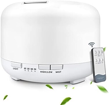 Yikubee 500ml Essential Oil Diffuser, Humidifier With Remote Control, Aromatherapy Diffuser For Large Room