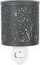 Wall Plug In Wax Warmer Metal Black Wax Burner With Removable Dish,Fragrance Wax Warmer Night Light For Home Bedroom Room(Black Forest Tree Pattern)