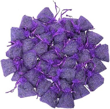 French Lavender Sachets For Drawers And Closets Fresh Scents, Set Of 36, Home Fragrance Sachet For Wardrobes Closets, Purple, Lv-S-C-36-1