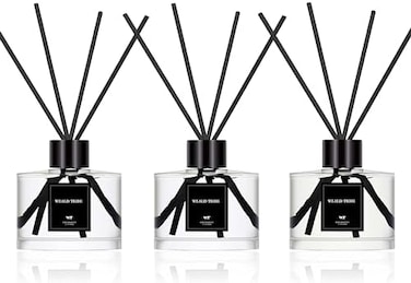 Reed Diffuser Set Of 3 For Bathroom Air Fresheners, Oil Diffuser Sticks, Eucalyptus &amp; Mint,Ocean,Pure Cotton &amp; Linen Scent(1.7 Fl Oz Each Pack) Home Fragrance With 12 Sticks Defusers, Shelf Decor