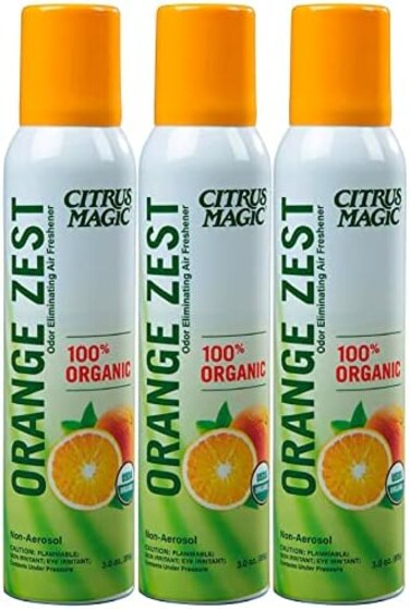 بخاخ معطر جو لإزالة الروائح العضوية، نكهة البرتقال، عبوة مكونة من 3 قطع، 3.0 أونصة لكل منها