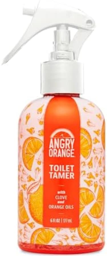 Angry Orange Toilet Tamer Bathroom Spray, Citrus Orange Spice Air Freshener, 6 Ounces