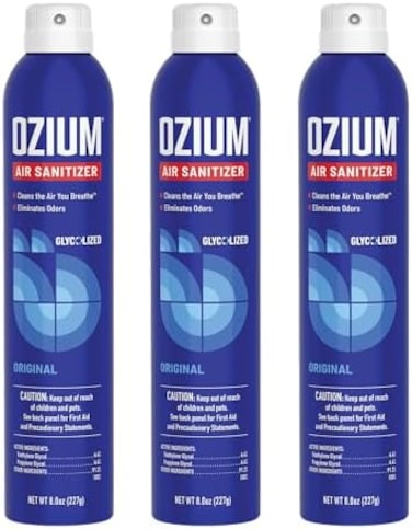 Ozium 8 Oz. Air Sanitizer &amp; Odor Eliminator For Homes, Cars, Offices And More, Original Scent - 3 Pack