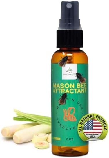 Donaldson Farms Mason Bee Attractant Spray- Lemon Grass Oil Formula For Thriving Bee Colonies Enhance Natural Beekeeping Experience, 2Oz