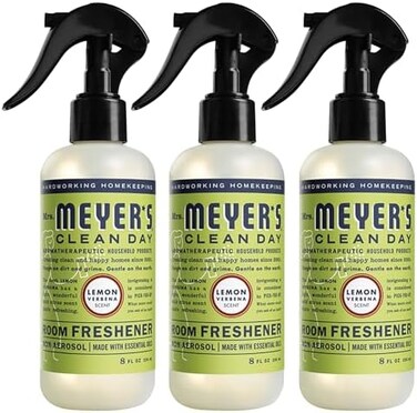 Mrs. Meyer's Clean Day Room And Air Freshener Spray, Non-Aerosol Spray Bottle Infused With Essential Oils, Lemon Verbena, 8 Fl. Oz - Pack Of 3