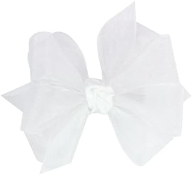 ربطة شعر مزدوجة كلاسيكية صغيرة من الأورجانزا للبنات من وي ونز - أبيض