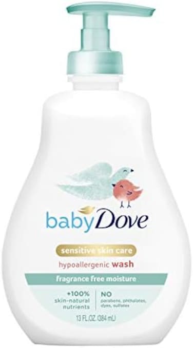 Baby Dove Sensitive Skin Care Baby Wash For Baby Bath Time Fragrance Free Moisture Fragrance Free And Hypoallergenic, Washes Away Bacteria 13 Oz