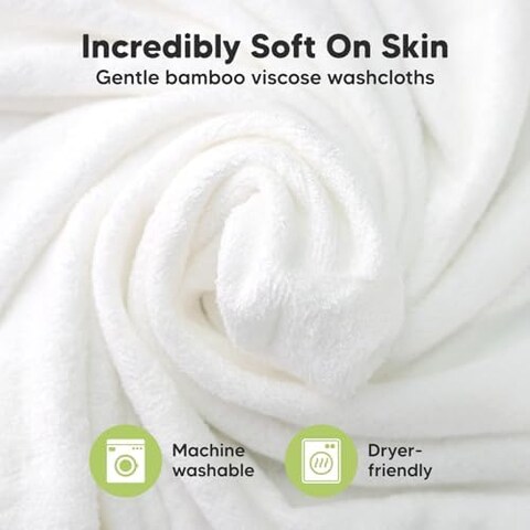 6-Pack Baby Washcloths - Soft Viscose Derived From Bamboo, Wash Cloths For Newborn, Kids, Bath Towels, Face Towel For Washing (Cool Gray)