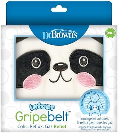 Dr. Brown's Infant Gripebelt For Colic Relief, Heated Tummy Wrap, Baby Swaddling Belt For Gas Relief, Natural Relief For Upset Stomach In Babies And Toddlers, Panda, 0-3M