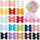Joyoyo 40Pieces Boutique Grosgrain Ribbon Pinwheel 3" Hair Bows Alligator Clips For Babies Toddlers Teens Gifts In Pairs