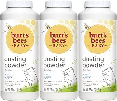 Burt's Bees Baby 100% Natural Dusting Powder, Talc-Free Baby Powder - 7.5 Ounce Bottle (Pack Of 3)3