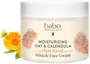 Babo Botanicals Miracle Moisturizing Face &amp; Body Cream - With Natural Oat Extract, Organic Calendula &amp; Shea Butter - For Babies, Kids Or Adults With Sensitive Or Dry Skin - 2 Oz