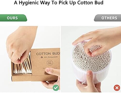 400 Bamboo Cotton Buds Biodegradable Ear Buds Cotton For Cleaning Ear And Doing Makeup Q Tips Cotton Buds