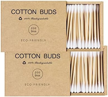 400 Bamboo Cotton Buds Biodegradable Ear Buds Cotton For Cleaning Ear And Doing Makeup Q Tips Cotton Buds