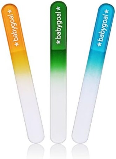 Babygoal Newborn Nail File Baby Nail Files 3 Pack With A Pouch,Genuine Czech Float Glass, Perfect Shower Gift For Newborns,Toddlers,Infant, Babies &amp;Young Children, Baby Shower Gift 3Nf02