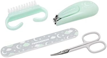 Tweezerman Baby Manicure Kit (Nail Clipper + Nail Scissors + Nail File + Brush) 4Pcs