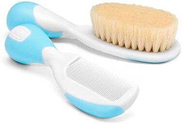 فرشاة ومشط من الحرير الطبيعي من شيكو 66003320000 باللون الأزرق