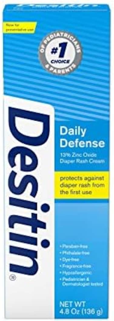 Desitin Daily Defense Baby Diaper Rash Cream With Zinc Oxide To Treat, Relieve &amp; Prevent Diaper Rash, 4.8 Ounce