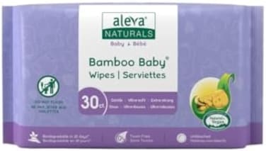 Aleva Naturals Bamboo Baby Wipes Travel, 30 Count, Piece Of 30