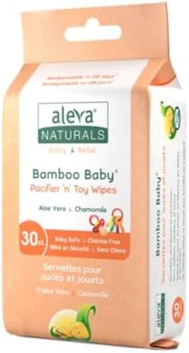 Aleva Naturals Bamboo Baby Pacifier And Toy Wipes, Piece Of 30