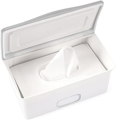 Ubbi Baby Flushable Wipes Dispenser With Weighted Plate And Secure Seal, Nursery Registry Essential, Gray