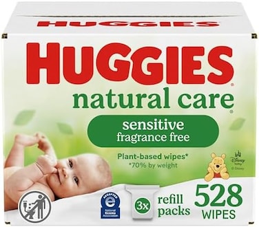 مناديل هجيز للأطفال الحساسة، مناديل طبيعية للعناية بحفاضات الأطفال، بدون رائحة، مضادة للحساسية، 99% ماء نقي، 3 عبوات قابلة لإعادة التعبئة، 176 منديل (عبوة من 3 قطع) (إجمالي 528 منديل)