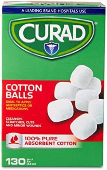 كرات قطنية معقمة، 1 قدم، 130/علبة