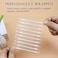 Cotton Swabs - Individually Wrapped Double Tipped Paper Sticks For Ear, Make-Up, 100 Count (White, Round/Pointed End)