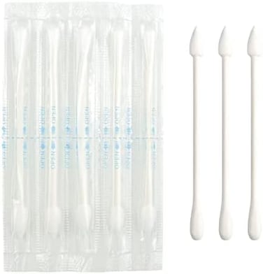 Cotton Swabs - Individually Wrapped Double Tipped Paper Sticks For Ear, Make-Up, 100 Count (White, Round/Pointed End)