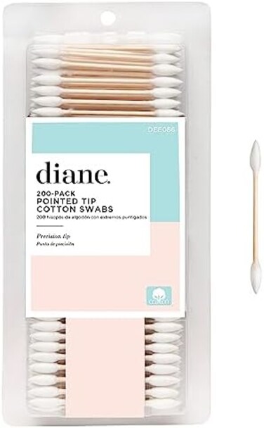 Diane Pointed Tip Cotton Swabs, Soft And Gentle For Sensitive Skin, Ideal For Makeup, Nail Polish Touch-Ups, Manicures, Pedicures, Beauty Applications, Personal Care, And Craft Projects (200 Count)