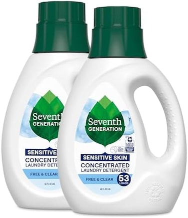 منظفات الغسيل المركزة غير المعطرة المجانية والواضحة من الجيل السابع (40 أونصة سائلة) - عبوة من قطعتين