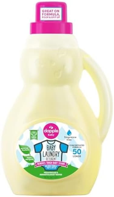 Dapple Hypoallergenic 3X Baby Laundry Detergent Fragrance Free Baby Friendly 50 Loads In A Bottle