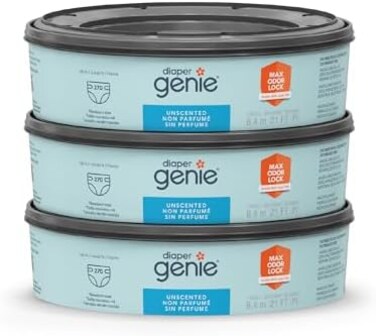 Diaper Genie Bags Refills 270 Count (Pack Of 3) With Max Odor Lock, Holds Up To 810 Newborn Diapers