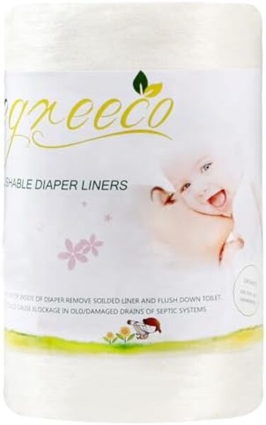 Unscented Diaper Liners,Fragance Free And Chlorine Free - 100 Sheets Per Roll (1 Roll)