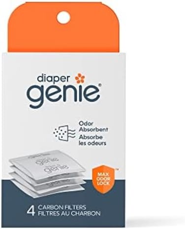 Diaper Genie Carbon Filter (4-Pack), Diaper Pail Odor Eliminator &amp; Deodorizer, Compatible With The Diaper Genie Complete And Expressions Pail