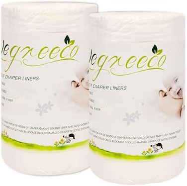 Unscented Diaper Liners - Fragance Free And Chlorine Free Cloth Diaper Liners - 100 Sheets Per Roll (2 Roll)