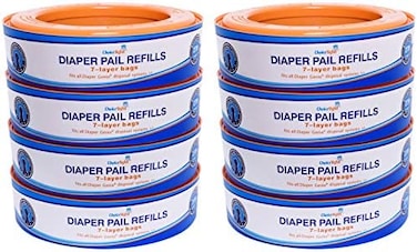 Compatible With Diaper Genie Pails, 8-Pack, 2160 Count