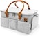 Portable Diaper Caddy Storage Bag With Roll Lid And Removable Dividers, Caddy Organizer For Nursery, Changing Table, Car And More, Travel-Friendly Baby Caddy For Infant Essentials
