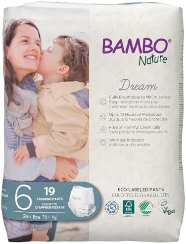 Bambo Nature Premium Eco-Friendly Training Pants (Sizes 4 To 6 Available), Size 6, 19 Count