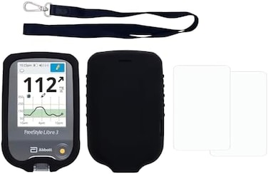 Premium Silicon Case For Freestyle Libre/ 2 (Continuous Glucose Monitor, Black)